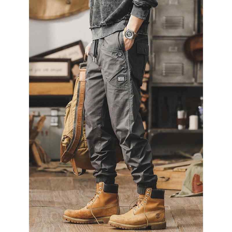 ワークカジュアルパンツ メンズ 春夏 薄手 ゆったり ストレート コットン混 スポーツ 耐摩耗 イージーケア グレー ブラック