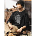 Tシャツ メンズ 長袖 ヘビーウェイト コットン トップス アメリカンヴィンテージ アメカジ クルーネック 丸首 ゆったり ルーズフィット ドロップショルダー カジュアル 春夏 普段使い