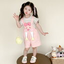 セットアップ キッズ 女の子 半袖トップス サロペット ショートパンツ 2点セット 春夏 薄手 かわいい カジュアル 綿混 韓国風 軽量 普段使い