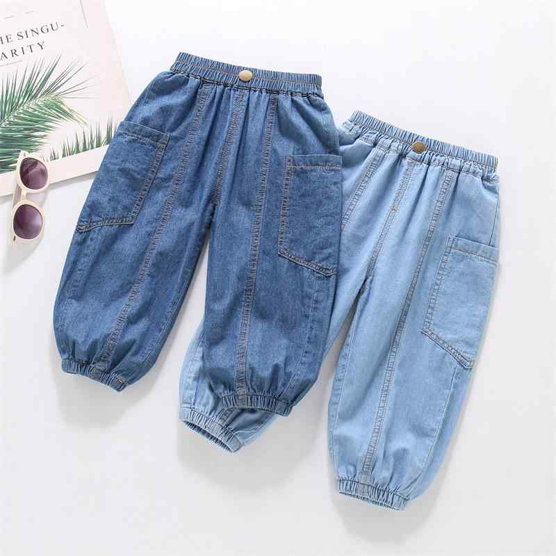 デニムパンツ キッズ 男の子 綿100% 夏 薄手 虫よけ ジョガー ソフトタッチ 上質 カジュアル ライトカラー ダークカラー