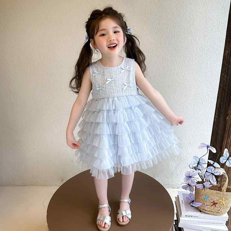 キッズ ワンピース 女の子 夏 プリンセスドレス フォーマルドレス ふわふわ チュールスカート ノースリ..