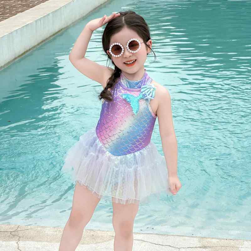 水着 キッズ 女の子 ベビー ガールズ ワンピース オールインワン プリンセス お姫様 マーメイド 人魚 ..
