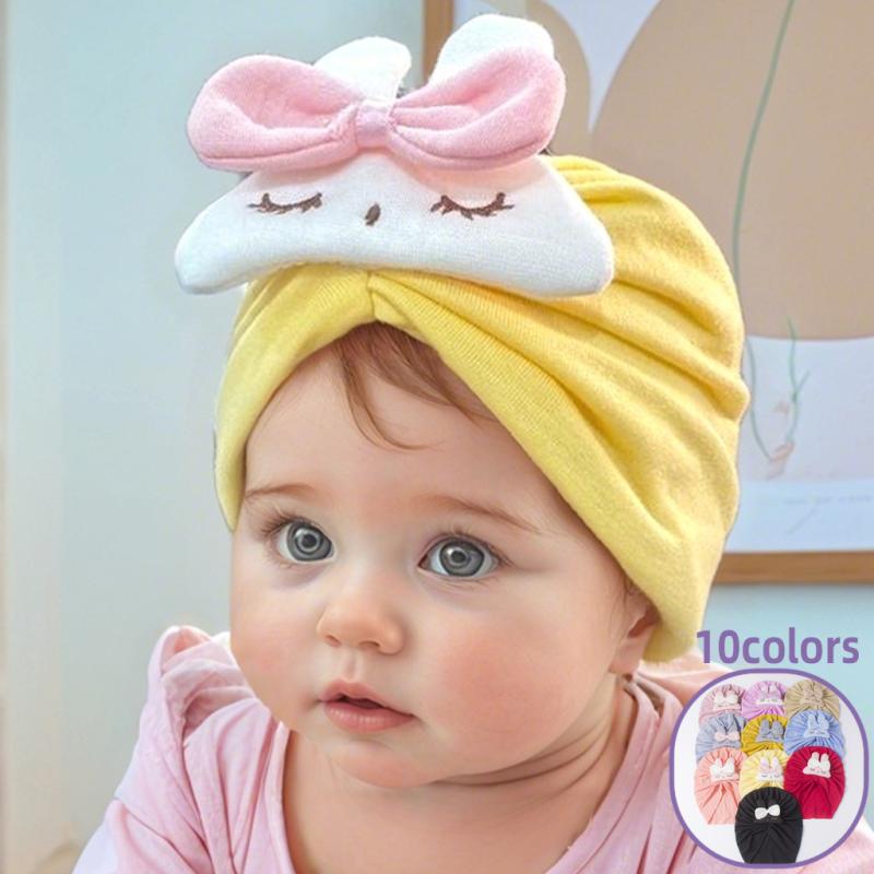 帽子 ベビー 赤ちゃん 新生児 キッズ うさぎ かわいい 薄手 シームレス 泉門保護 キャップ ポリエステ..