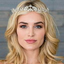 ヘッドドレス レディース プリンセス クラウン ジルコニア リーフ フラワー 髪飾り 結婚式 ブライダル ウェディング 高級感 誕生日 欧米風 シルバー カチュ...