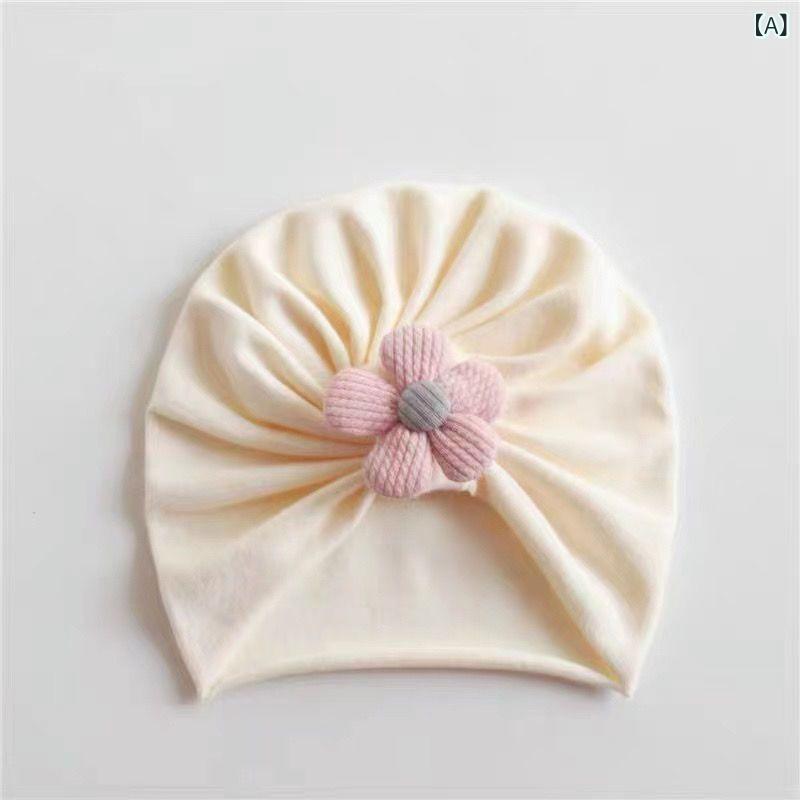 ベビー帽子 新生児 0-12ヶ月 泉門保護 薄手 インド帽 春夏 綿100% 小花柄 ピンク イエロー 保温 防風 かわいい 丸型 ナチュラル 普段使い 2