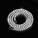 ネックレス ユニセックス メンズ レディース ヒップホップ ストリート テニスチェーン ラインストーン ジルコニア 3mm 4mm 5mm 鎖骨チェーン チョーカー ファッション アクセサリー シルバー ゴールド