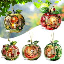 チャーム 猫 リンゴの家 アクリル 平面 カートゥーン かわいい スイート 車載用 バッグチャーム キーホルダー ストラップ バレンタイン プレゼント ギフト ...