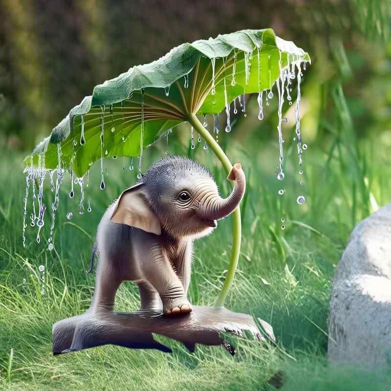 ガーデンピック 卓上飾り ゾウ アクリル製 励まし インスピレーション プリントデザイン アメリカンカントリー調 屋外 庭園 インテリア オブジェ プレート 癒やし(x2)(3)