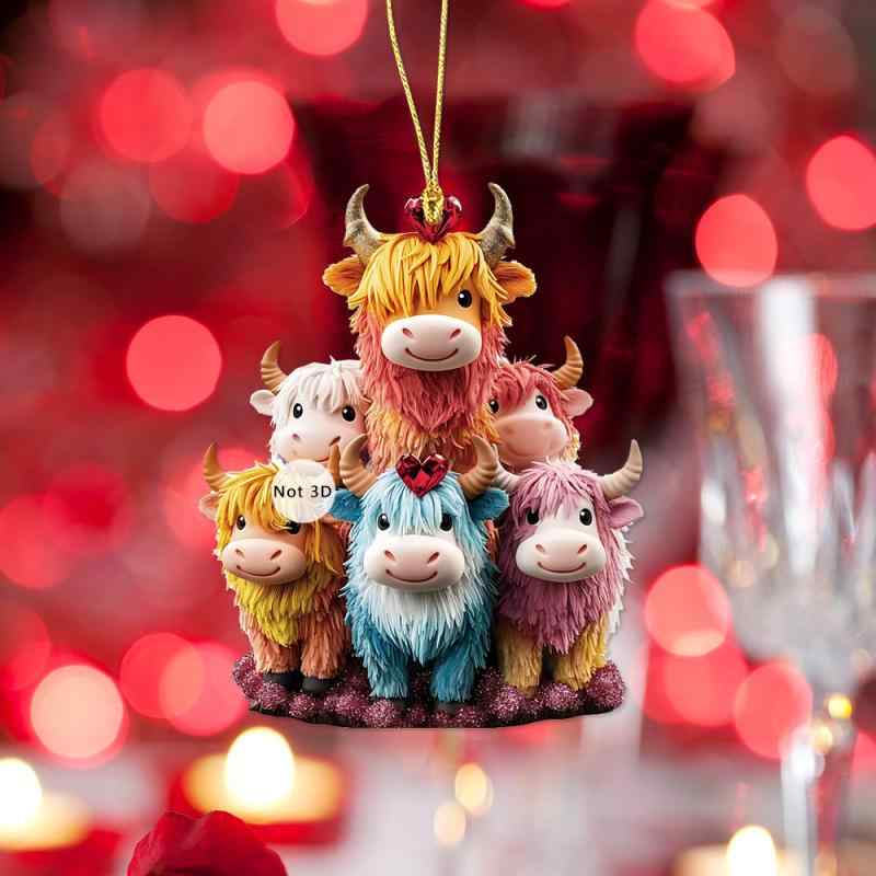 キーホルダー ウシ キーリング アクリル製 平面 かわいい バッグチャーム カーアクセサリー ルームミラーチャーム シンプル おしゃれ 普段使い プレゼント バ...