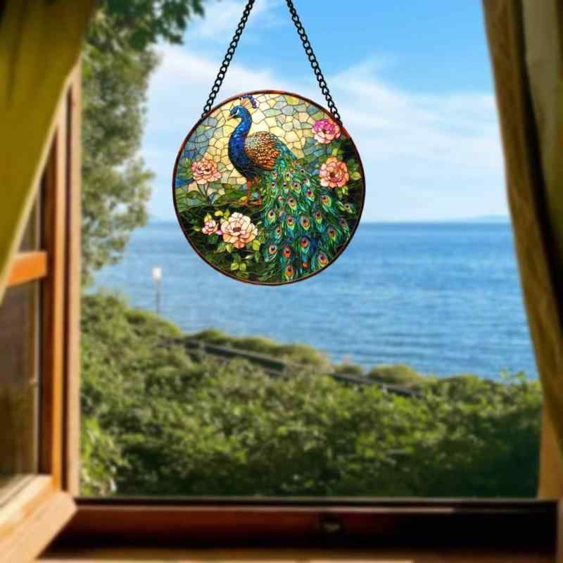 サンキャッチャー丸型ステンドグラス...