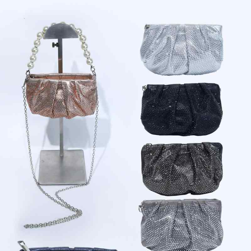 パーティーバッグ レディース 総ラインストーン クラッチバッグ ミニバッグ スクエア ポリエステル 結..