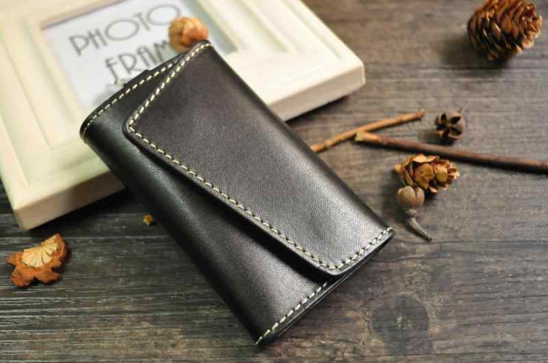 キーケース 男女兼用 本革 牛革 ベジタブルタンニンレザー ハンドメイド レトロ 和風 ブラック ブラウン キャメル ワインレッド