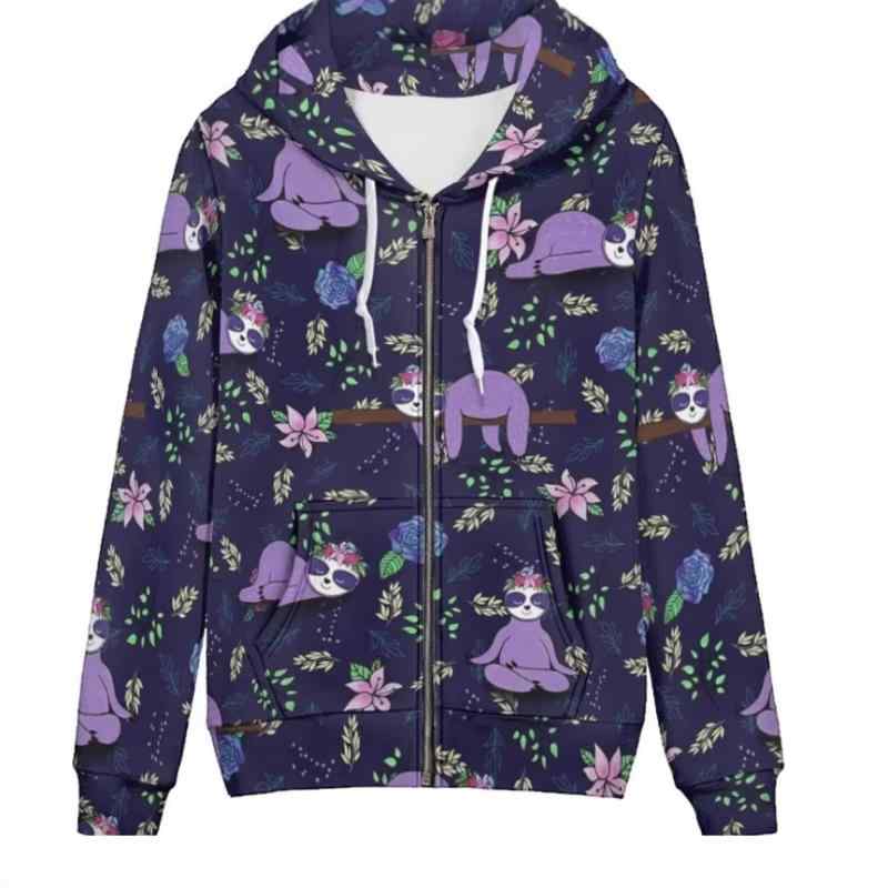 パーカー レディース ジップアップ フーディー アニマル柄 3Dプリント カラフル アート柄 ゆったり ル..