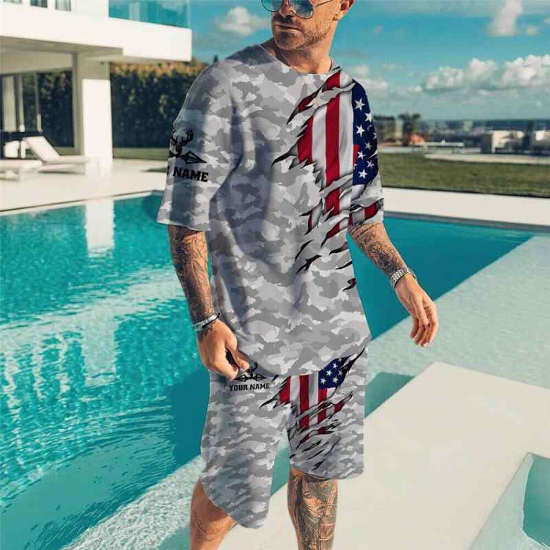 セットアップ メンズ 夏 半袖Tシャツ ショートパンツ ハーフパンツ カジュアル スポーツウェア 速乾 通気性 吸湿速乾 3Dプリント ゆったり 上下セット