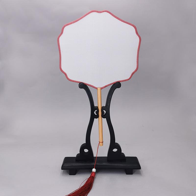 うちわ 団扇 無地 手作り DIY素材 描画 塗り絵 竹製 絹製 木製 タッセル付き 新中華風 古典柄 漢服 創..