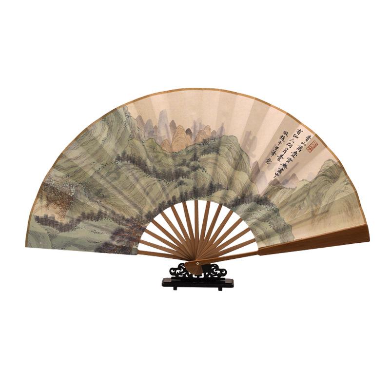 扇子 メンズ 折りたたみ 中国風 古風 大型 舞踊 ダンス 演劇 舞台 パフォーマンス 撮影小道具 約33cm ..