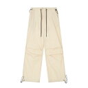 カーゴパンツ メンズ ゆったり ルーズフィット ストレート カジュアル ストリート アメカジ 無地 薄手 軽量 通気性 綿素材 ドローストリング ウエスト紐 ジョガー 裾絞り プリーツ加工 ロングパンツ|詳細画像