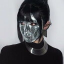 仮面 マスカレード ミラー 光沢 キラキラ 近未来的 SF風 フルフェイス ハーフフェイス 男女兼用 ハロウィン コスプレ パーティー イベント ダンス ステージ 発表会 仮装 変装 小物 クール