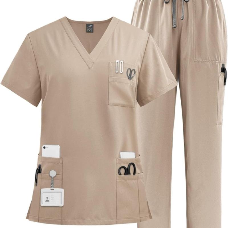 スクラブ 男女兼用 手術着 医療用 ユニフォーム 伸縮性 吸湿速乾 ポリエステル 春夏 歯科 医師 看護師 ..