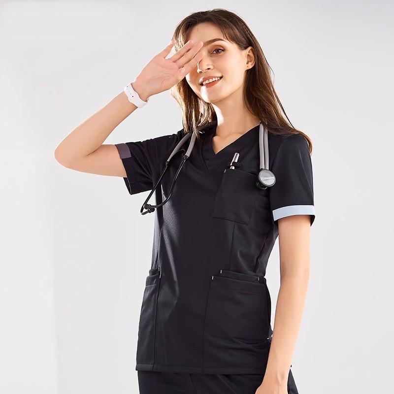 スクラブ 医療用ユニフォーム 男女兼用 手術着 医師 歯科医 作業着 制服 上下セット 長袖 半袖 Vネック..