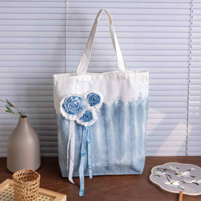 バッグ 帆布 キャンバス 草木染め レトロ アート風 大容量 ハンドバッグ ショルダーバッグ トートバッ..