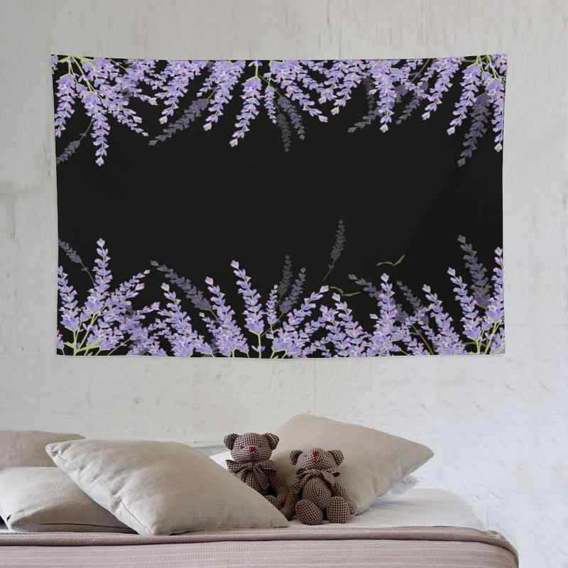 タペストリー ラベンダー パープル 花柄 ボタニカル 北欧風 壁掛け インテリア デジタルプリント リビング 寝室 書斎 子供部屋 部屋飾り マンション アパート 寮 ポリエステル 洗える ウォールアート