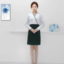 制服 レディース ワンピース エステサロン 美容院 施術着 スキンケア フットケア アートメイク 高級感 プロフェッショナル 秋冬 ポリエステル ホワイト(x2)