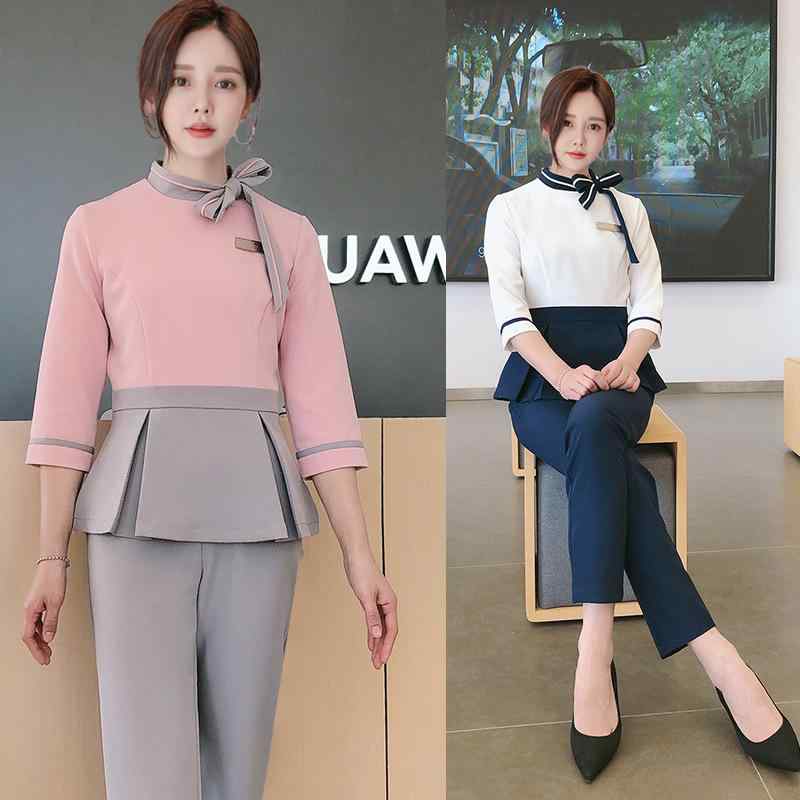 ユニフォーム レディース 美容 エステ ネイル サロン 施術 業務 作業着 スリムフィット 吸湿速乾 ポリ..