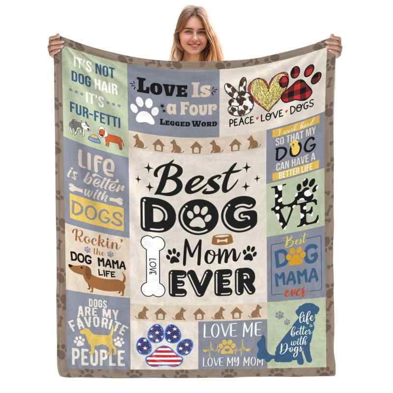 ブランケット 犬柄 プリント フランネル 毛布 ポリエステル製 ふわふわ 柔らかい 肌触り 軽量 暖かい ひざ掛け リビング 寝室 ソファーカバー マルチカバー オールシーズン 洗える ペット愛好家のサムネイル