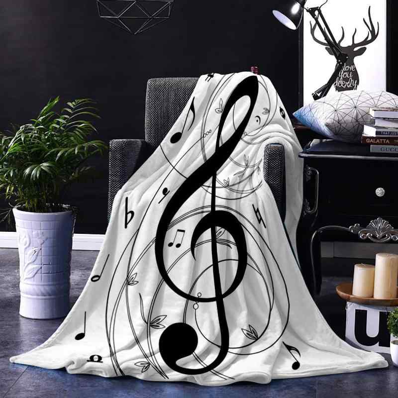 ブランケット 音楽 音符柄 フランネル ひざ掛け ソファスロー 暖かい 軽量 冷房対策 オールシーズン対..