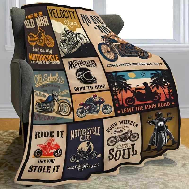 ブランケット フランネル ソフト ポリエステル ソファ ベッド オフィス用 バイク アニメ キャラクター..