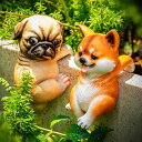 植木鉢 子犬 プランター ハンギング リアル 小型犬 ドッグ ガーデンオーナメント ベランダ バルコニー 多肉植物 観葉植物 室内 屋外 オブジェ 吊り下げ 飾り 合成樹脂製 かわいい