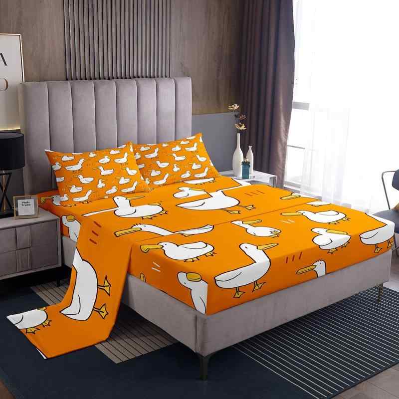 寝具セット かわいいアニマル柄 フィットシーツ 4点セット マイクロファイバー素材 デジタルプリント ..