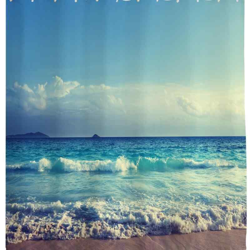 シャワーカーテン 海辺 風景 波 砂浜 海岸 浴室 バスルーム 装飾 ポリエステル 防水 防カビ 目隠し おしゃれ インテリア モダン シンプル