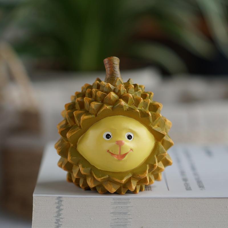 ミニチュア 置物 ドリアン フルーツ 樹脂製 おしゃれ 卓上 盆栽風 車内 リビング デスク 玄関 ガーデン..