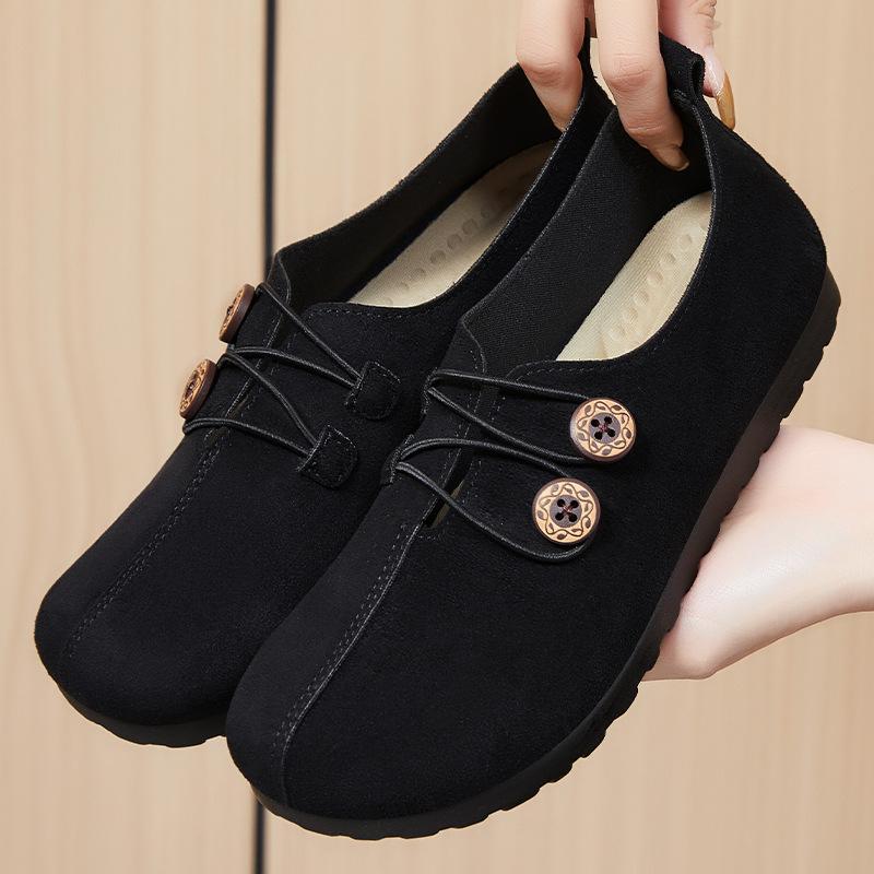 シューズ レディース 春夏秋 スリッポン フラット 柔らかな履き心地 軽量 疲れにくい クッション性 万能 ラウンドトゥ 合成皮革 通気性 カジュアル 普段使い ブラック ブラウン