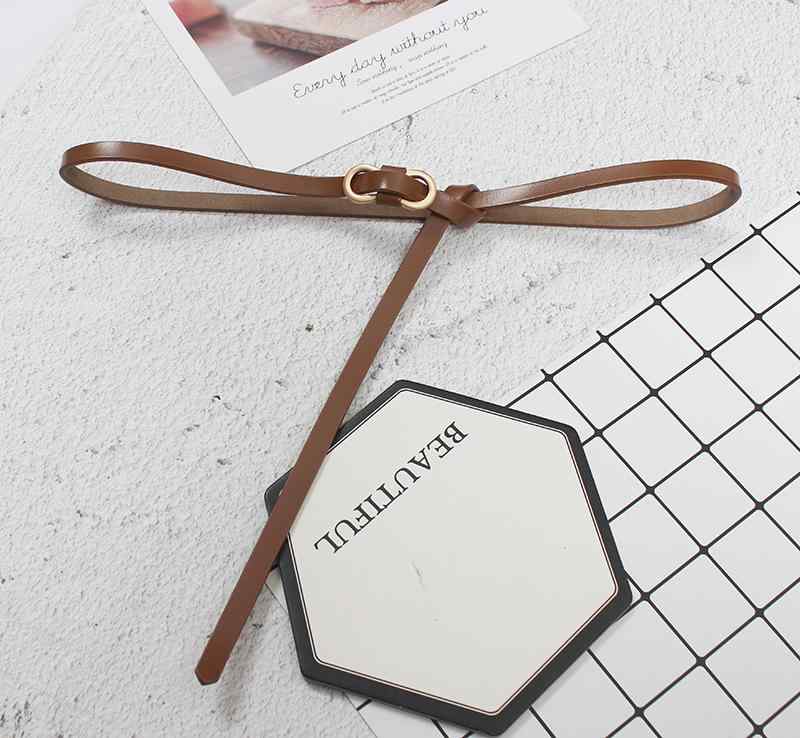 ベルト レディース 細身 結びベルト 本革 牛革 ソフトレザー ワンピース スカート ドレス コーデ アクセント 万能 カジュアル ビジネス フォーマル 普段使い 多色展開 ブラック ホワイト キャメル ベージュ