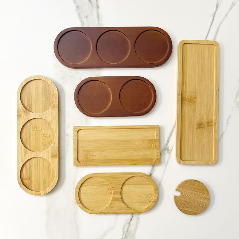 トレイ トレー 竹製 木製 長方形 無地 カップ置き ホテル用 家庭用 日式 和風 洗面用品 歯ブラシスタン..