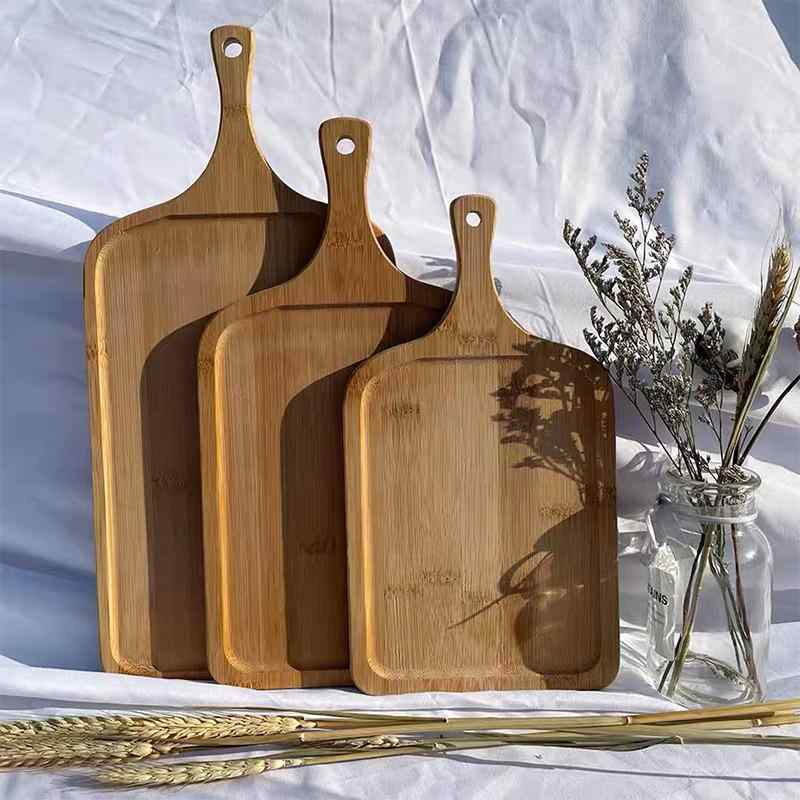 トレイ まな板 アカシア材 無垢材 木製 家庭用 子供用 離乳食 フルーツ用 ピザボード 多機能 トレー プレート キッチン用品 食卓 シンプルデザイン ナチュラルウッド(x2)