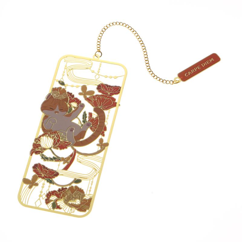 しおり 猫 かわいい メタル製 透かし彫り デザイン レトロ 高級感 ブックマーク 読書グッズ 文房具 プレゼント ギフト おしゃれ 記念品(x2)