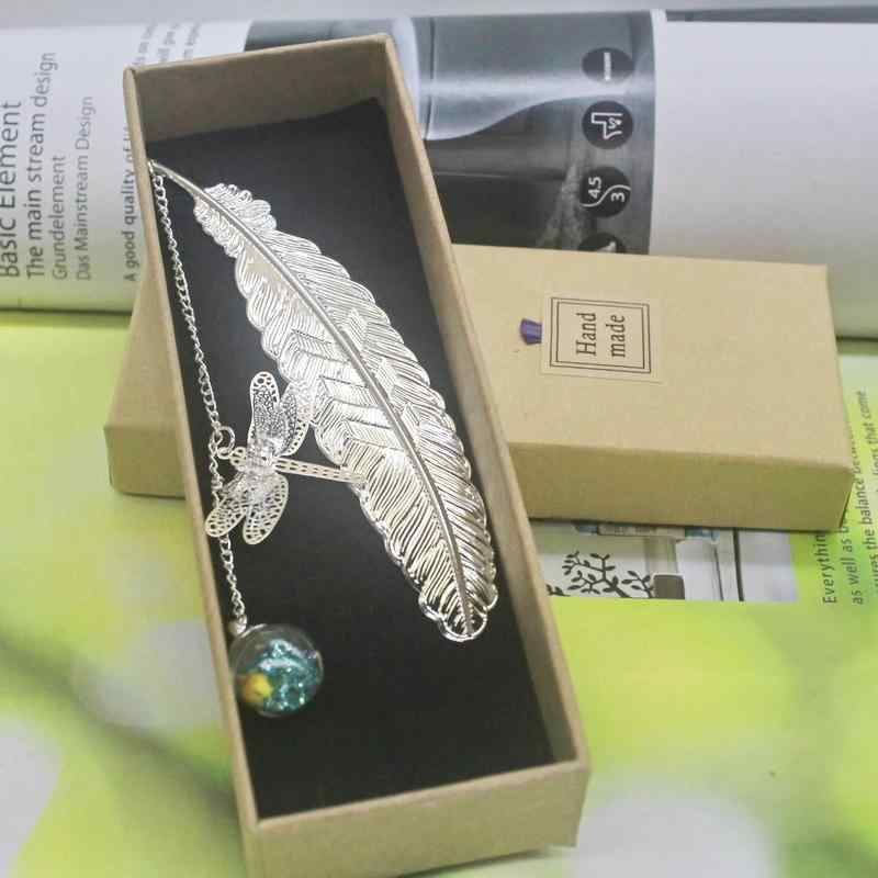 しおり ブックマーク 真鍮製 羽根 トンボ リーフモチーフ ゴールド シルバー 高級感 上品 おしゃれ ビジネスギフト 記念品 プレゼント 読書用