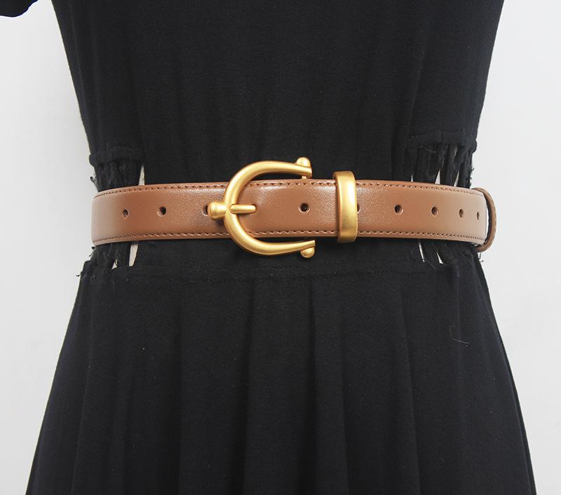 ベルト レディース 女性用 牛革 万能 おしゃれ デニム ジーンズ スカート ワンピース スーツ ビジネス ..