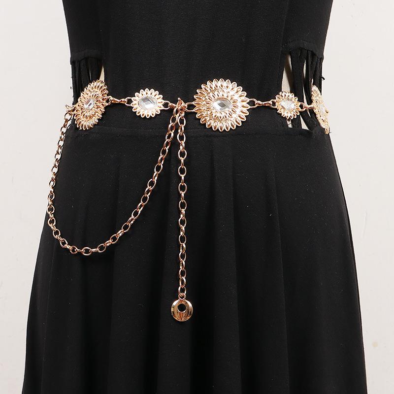 ベルト レディース チェーンベルト メタル 細身 高級感 ゴールド シルバー スカート ワンピース ドレス..