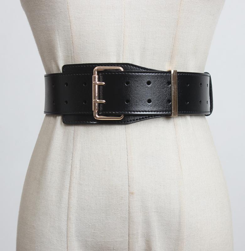 ウエストマークベルト レディース 幅広 本革 牛革 レザー コート アウター スタイルアップ 細見え ファ..