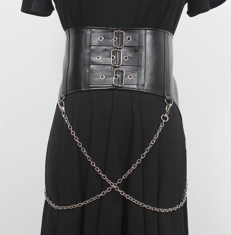 ウエストマークベルト レディース バタフライ チェーン ウエストシェイプ タイデザイン 装飾 アクセン..