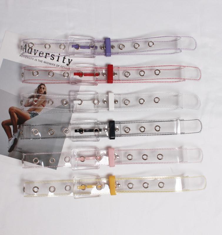 PVCクリアベルト レディース 女性用 原宿系 ストリート スポーツミックス 韓国ファッション カジュアル..