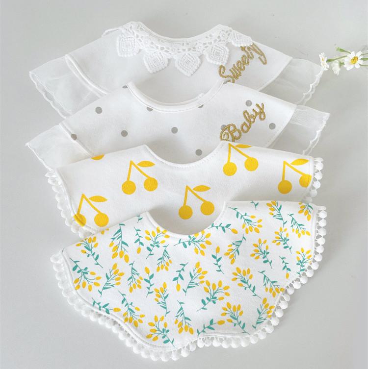 スタイ ベビー 新生児 男女兼用 韓国風 SNS映え おしゃれ かわいい 綿100% コットン A類 リバーシブル 花びら 吐き戻し防止 防水 よだれかけ ビブ