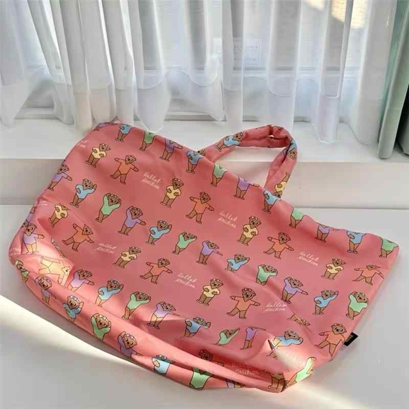 収納バッグ 旅行 引っ越し 衣類 布団 寝具 大容量 かわいい くま柄 バレエ柄 インスタ風 おしゃれ 600D..