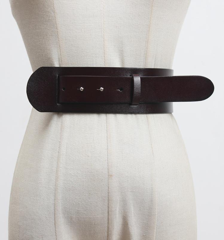 腰封 レディース 幅広 ウエストベルト 本革 牛革 ブラック ワンピース コート ニット ウエストマーク アクセント おしゃれ 着回し