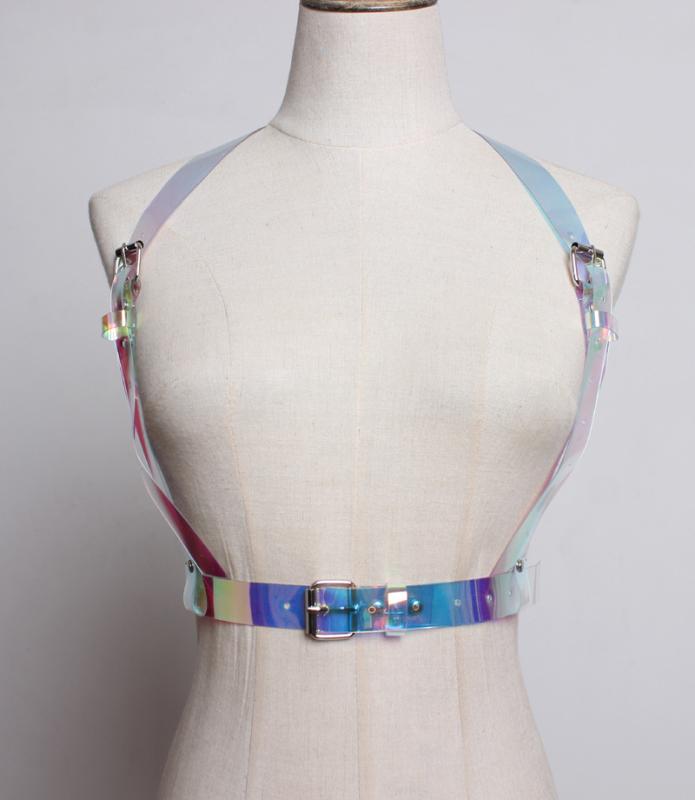 ベルト レディース 欧米風 フェイクレザー レーザーホログラムカラー 個性的 ウエストマーク ストリー..